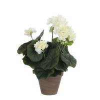 Mica Geranium Im Topf Creme, 34 X 20 Cm Kunstpflanzen