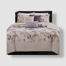 Madison Park Gray/Purple Luna 6-Pc. Quilt Set Size' Full/Queen