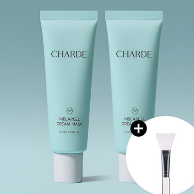 Charde Mela Care Peel Cream Mask 50ml x 2 Set with Free Silicone Brush K-beauty