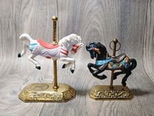 2 Carousel Horses Different Brands But A Good Addition Or Start To a Collection
