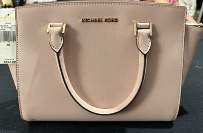 Michael Kors Selma Medium Satchel Blossom Pink Zip Gold Hardware Detach Strap