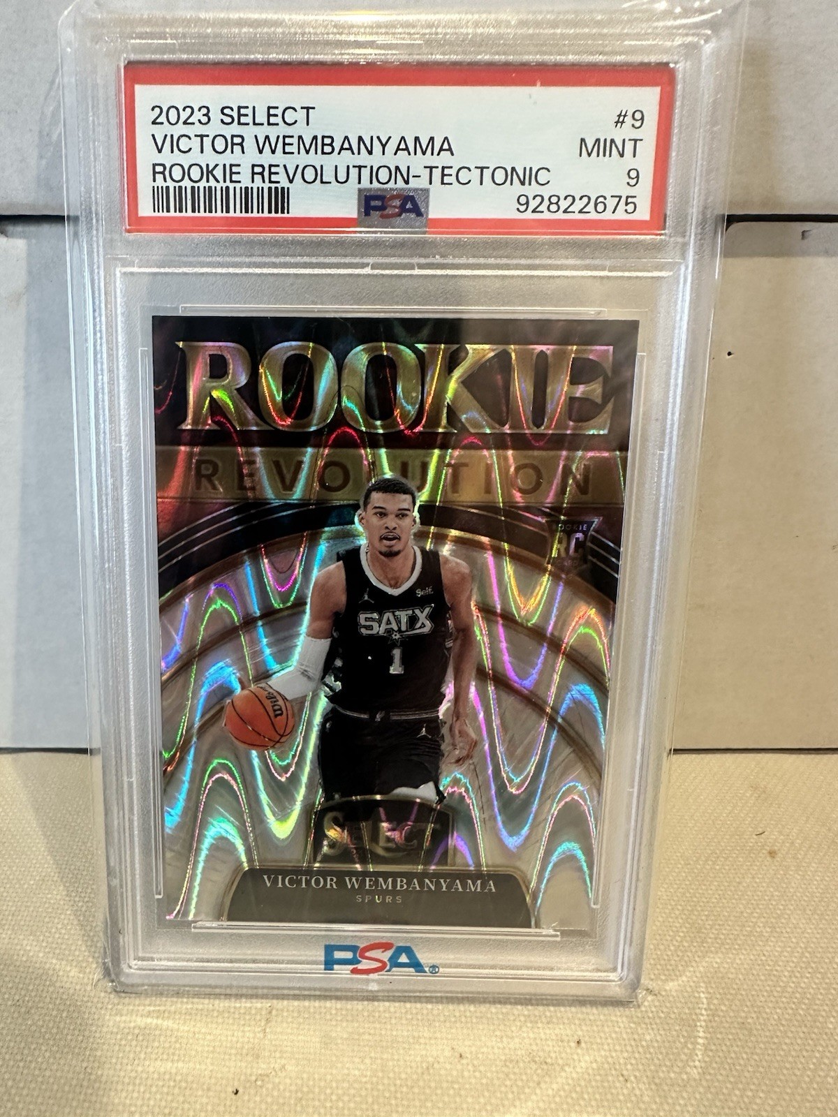 2023 Select Victor Wembanyama Rookie Revolution-Tectonic PSA 9 #9 Spurs RC