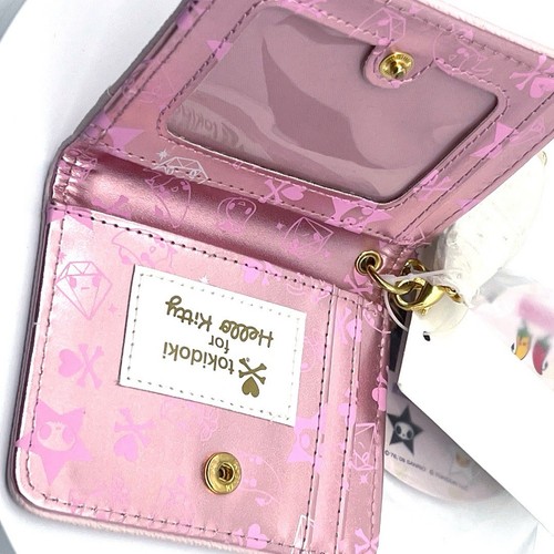 Hello Kitty X tokidoki Slim Wallet Pink Lthr Gold Charm w/cubics Limited Japan - Picture 7 of 9