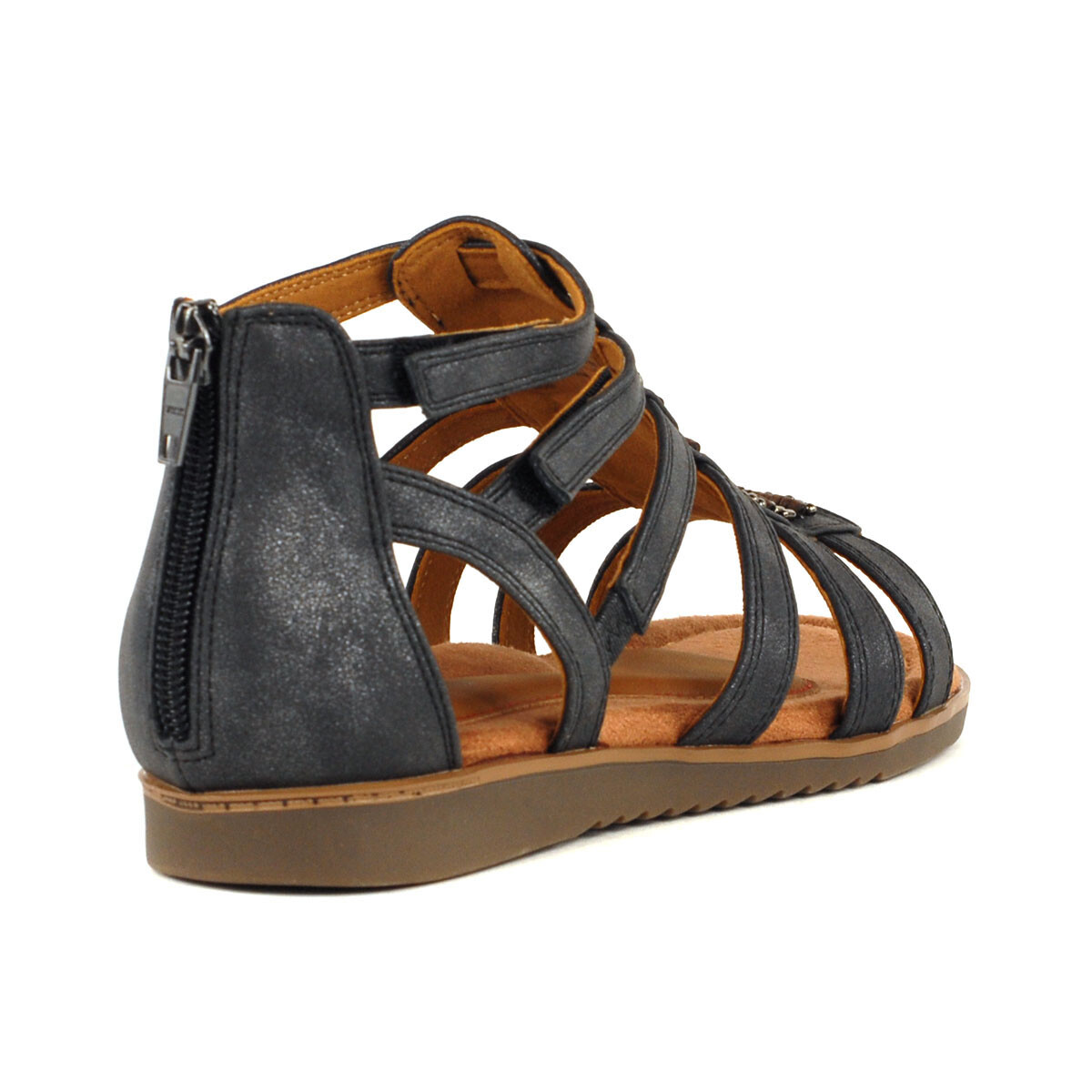 Cobb Hill Women's Zion Gladiator Black Leather Sandals