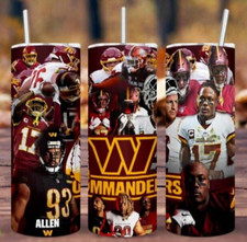 Washington Commanders NFL Team Style Multicolor 20oz Insulated Tumbler Lid New
