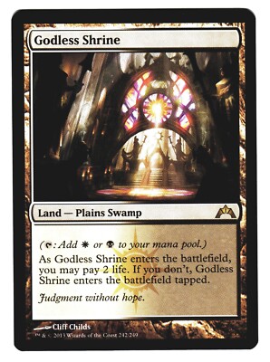 Godless Shrine 1x FOIL GTC MTG Gatecrash Rare MINT black white land Godless Shrine 1x FOIL GTC MTG Gatecrash Rare MINT black white land
