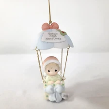 Precious Moments ORNAMENT 104204 Baby's First Christmas Hot Air Balloon BOY 2002