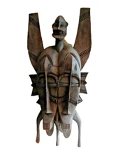 Old Senufo Kpelie African Wood Mask Double Face