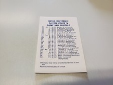 RS20 Metro Conference 1988/89 Men's Basketball Pocket Schedule TV Card - Miller