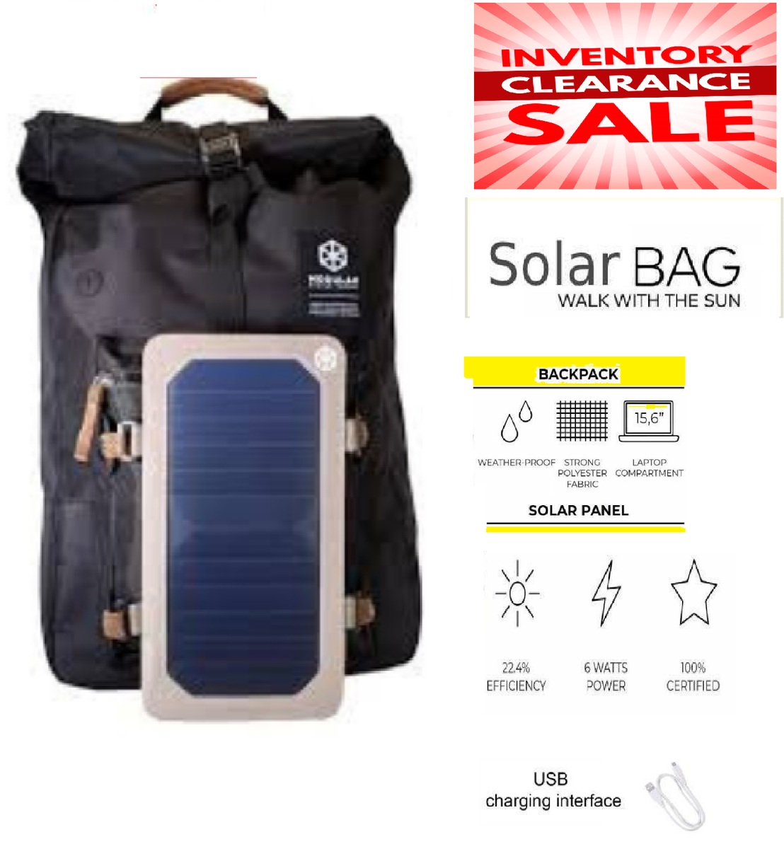backpack solar laptop charger L002 with solar panel, battery bank and mobile c – ion battery by using sunlight and even indoor light Portable Folding Fabric 30W Solar