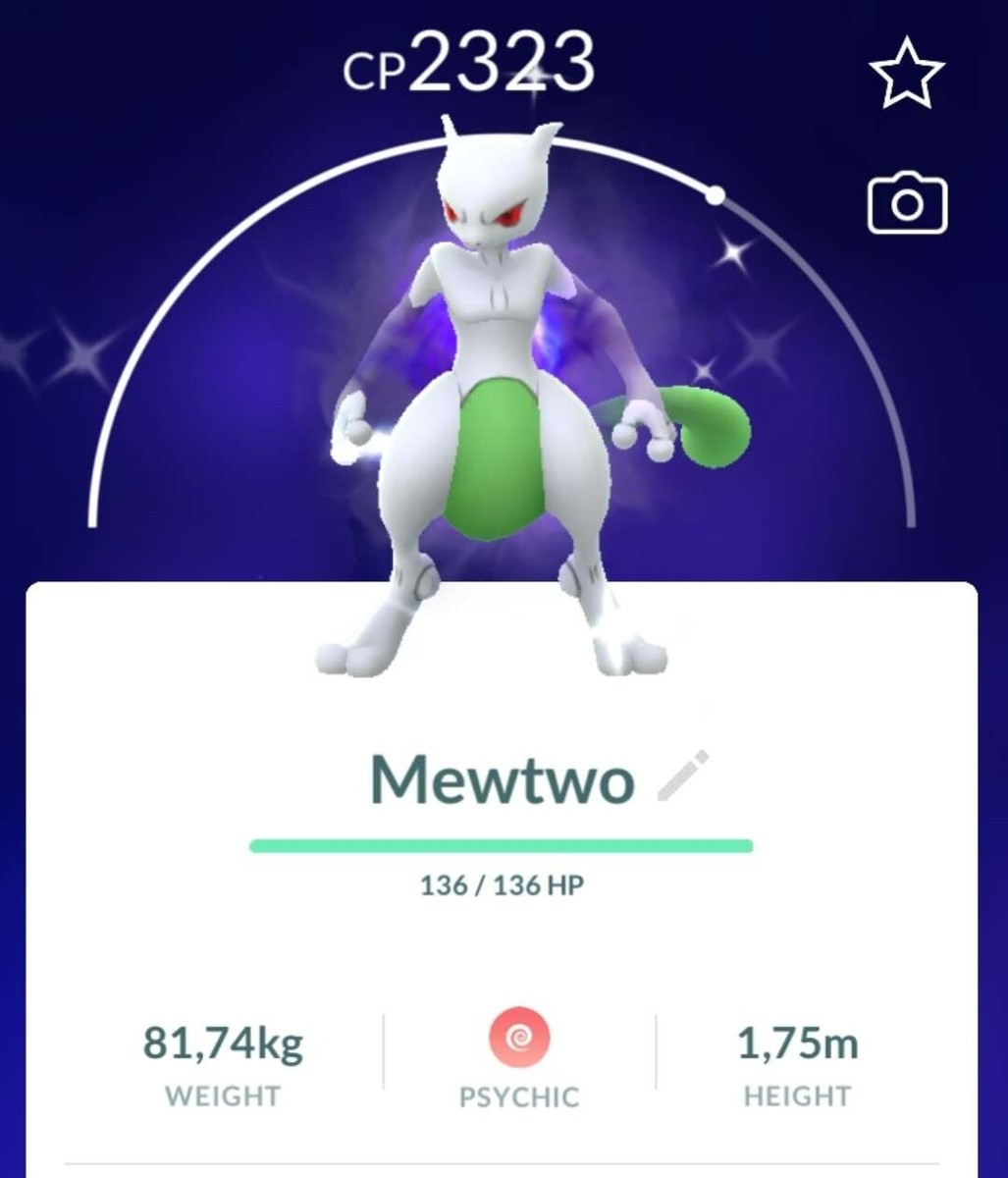 Pokemon Go  Shiny Mewtwo  Shadow / Purified  30d or Registered