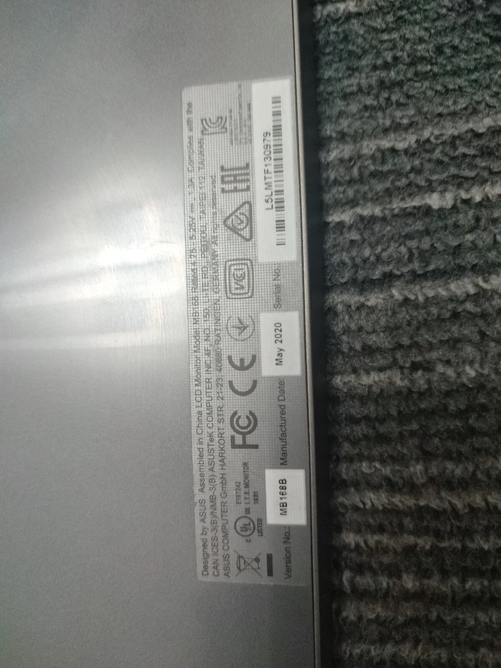 ASUS MB168B 15.6" Widescreen Monitor -No USB Cable Inc – Tested Working Order. - Image 3 of 4