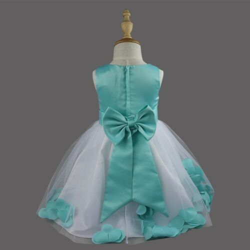Kids Flower Girls Dress Bowknot Wedding Baptism Christening Tutu Dresses Gown - Picture 113 of 132