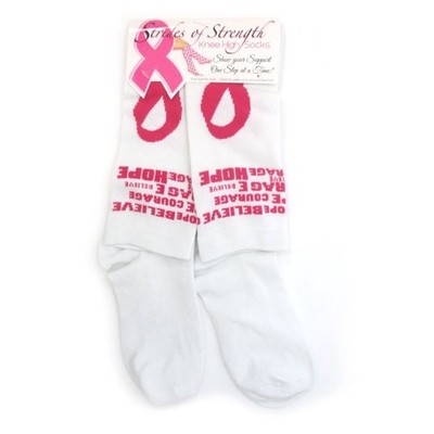 Strides Of Strength - White Breast Cancer Awareness Knee ...