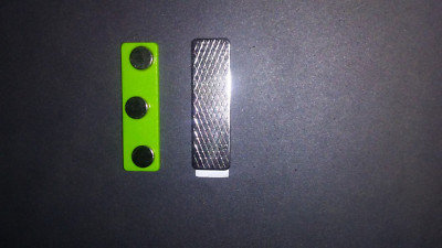 LOT OF 5 Magnetic Super Strong ID Badge Holders / w Adhesive