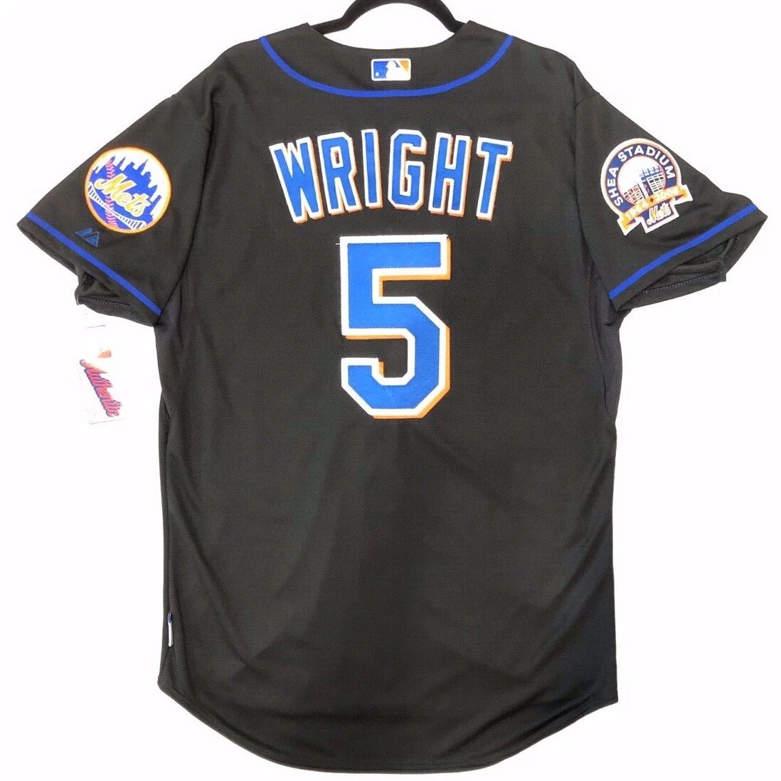 Majestic David Wright New York Mets Replica Jersey in Black for