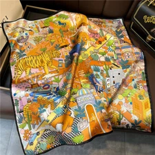 Sallys Mulberry Silk Scarf Bandanna Animal Print Office Necktie Hairband 53cm