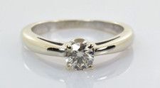 Diamond Solitaire Engagement Ring 14k White Gold .30 Carat Size 5