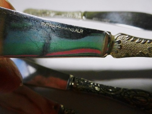 4er Set - NIJ4 Muster Schweden versilbert einzelne Buttermesser - Nils Johan - Bild 3 von 3