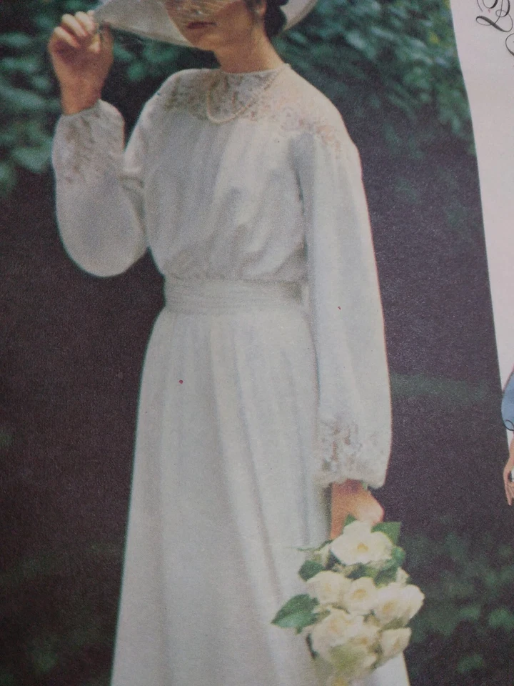 Dress Gown Bridal Wedding 12 VOGUE 2017 Sewing Pattern UC FF VTG 80s Bellville - Image 2 of 4