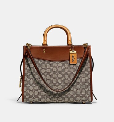 NWT Coach 1941 Large Rogue 30/31 In Signature Textile Jacquard