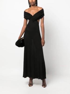 36FR - Saint Laurent Off Shoulder Gown dress - BNWT - RRP$3,900 USD + Tax