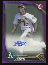 2016 Bowman Baseball Paper Prospect Autographs B.J Boyd Purple /250 Auto Oakland