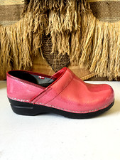Sanita Professional Clogs Pink Crincle Patent Leather US Size 8