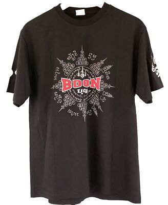 Boon Muay Thai Mens T Shirt Large Black Cotton Graphic Kickboxing MMA