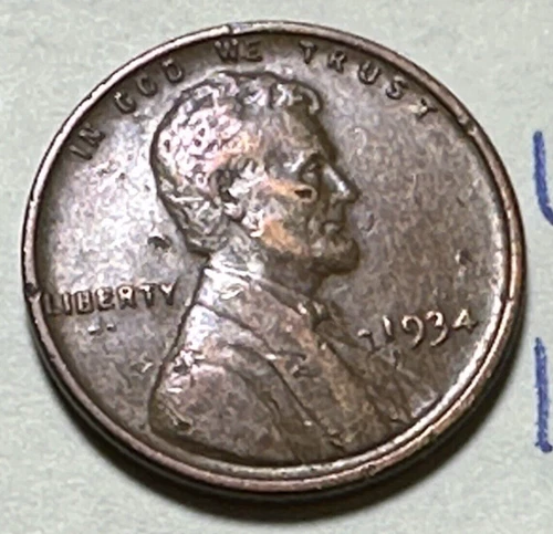 1934 1C BN Lincoln Cent WHEAT PENNY 1851N
