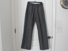 Womans S Reebok Windbreaker Joggers Elastic Waist Gray Lined Pockets Piping