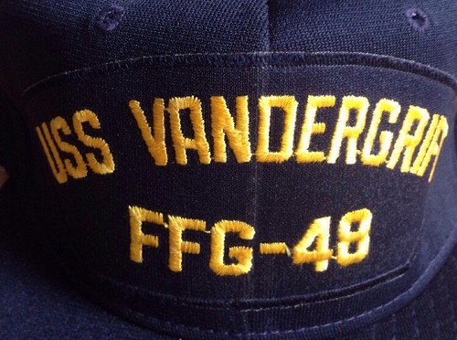1980s USS VANDEGRIFT FFG-48 BASEBALL CAP HAT, NAME ERROR, BLUE, NEW NOS, VINTAGE - Picture 8 of 10