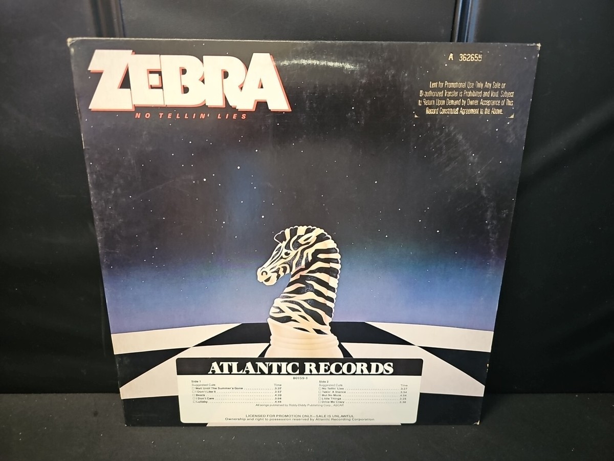 ZEBRA NO TELLIN' LIES - ATLANTIC 80159-1 NM Promo Stamped LP Vinyl