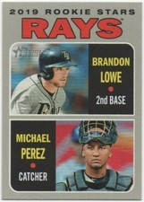 Brandon Lowe / Michael Perez 2019 TOPPS HERITAGE Base RC #9 Rays