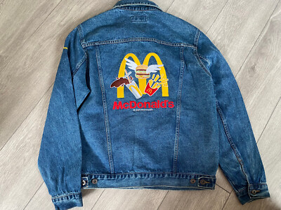 Rare Retro McDonalds 2020 Embroidery Denim Jacket Port Authority Big Mac  Meal