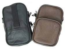 100% Leather Camera Pouch with Strap with Extra Zipper Compartment