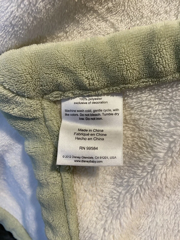 Disney Winnie the Pooh Crema Bebé Manta Abeja Verde Borde Seguridad Lovey 30x40" Foto 2 de 2