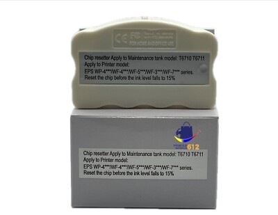 EPSON Workforce WF-3620 3640 7110 Maintenance Tank Box T6711 Chip Resetter New