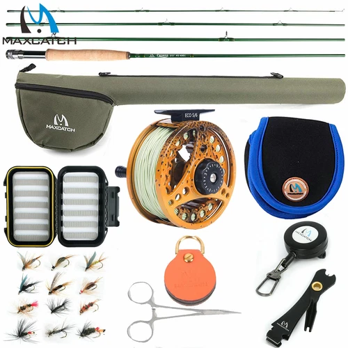 Maxcatch Premier Fly Fishing Rod Combo Kit 3/4/5/6/7/8 WT Fly Rod, ECO Fly Reel