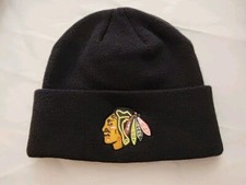 Chicago Blackhawks Beanie: Black Cuffed Knit Hat NHL Hats