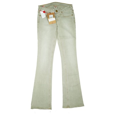 True Religion Bobby Damen Jeans Hose stretch Bootcut Schlag low W26 L34 grau NEU