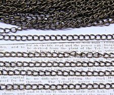 5 meters (16 feet) Antiqued BRASS Steel CHAIN 5x3mm ~ Lightweight Curb SteamPunk