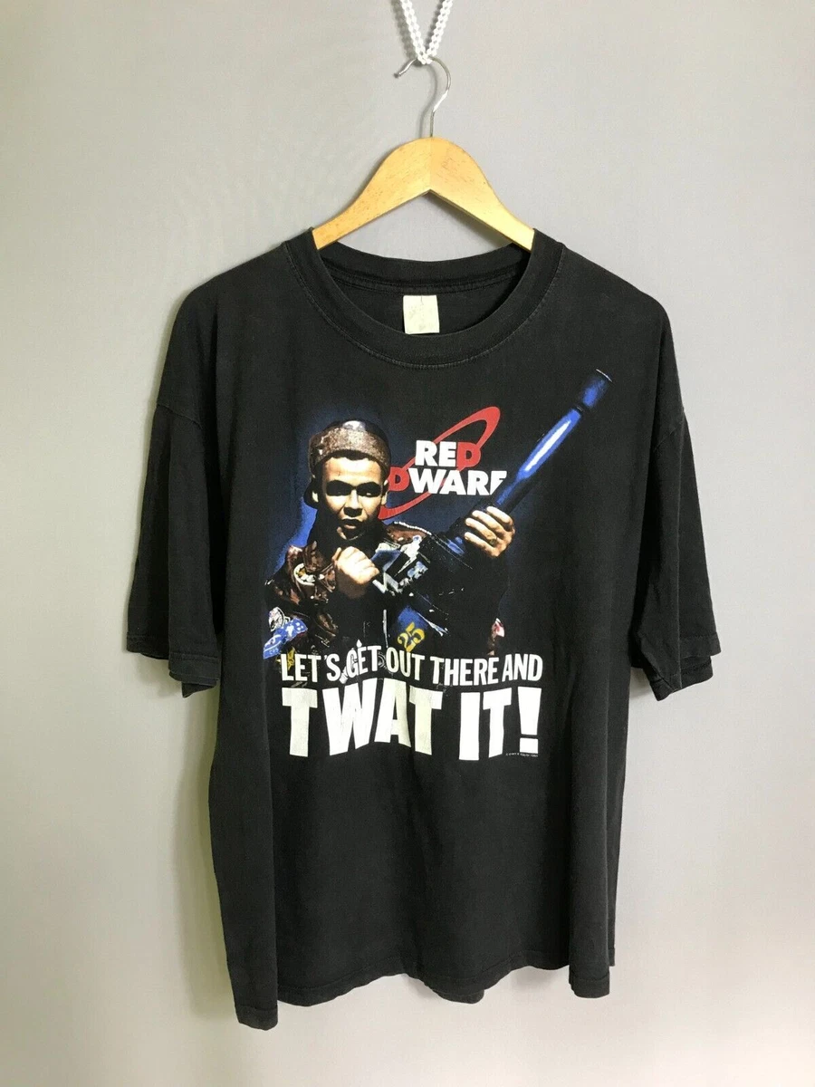 Vintage Red Dwarf Lets Twat It shirt 10th anniversary craig charles 1994  black | eBay