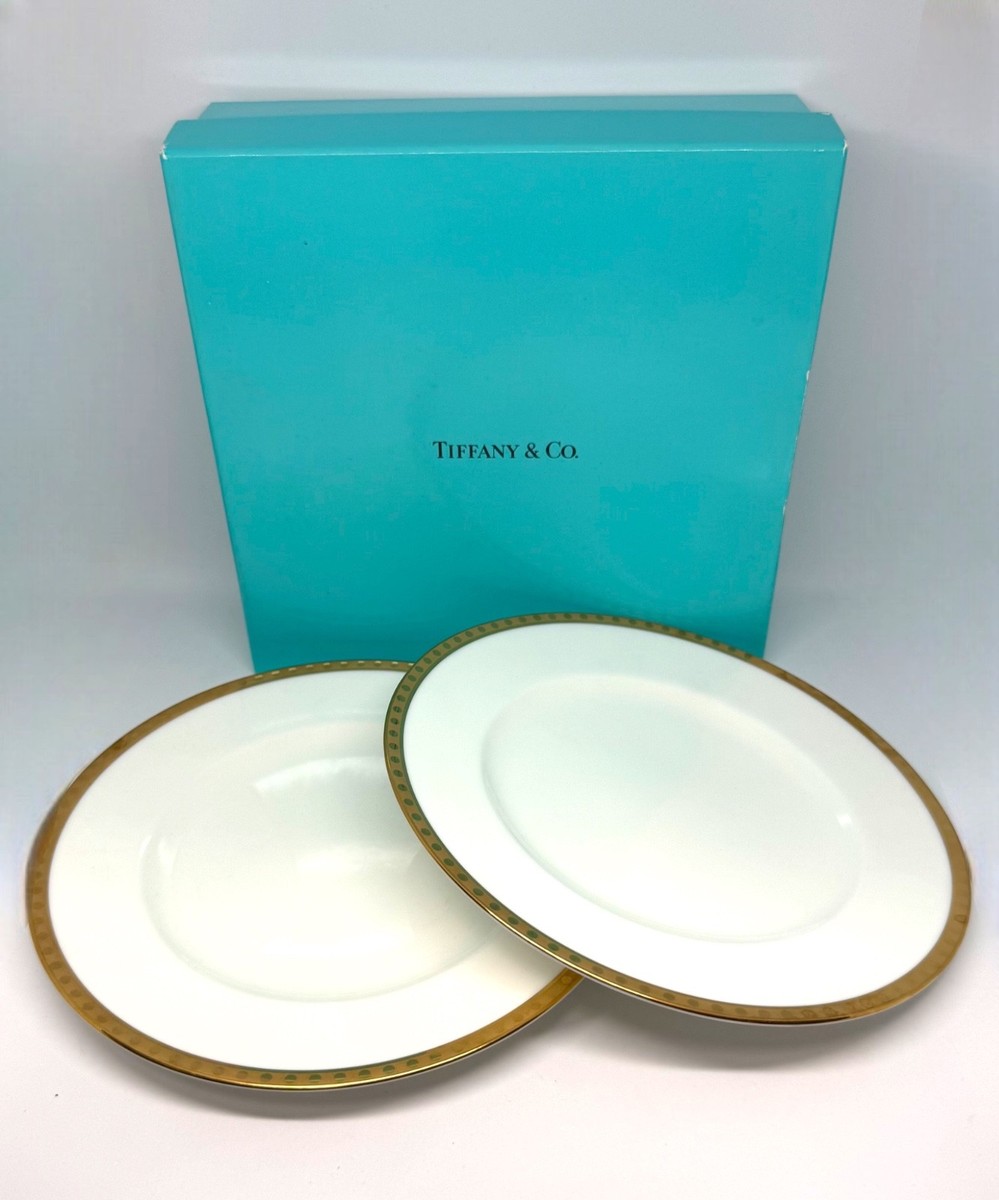 TIFFANY & Co. Gold Band Plates Set of 2 with Box Made in Japan | eBay