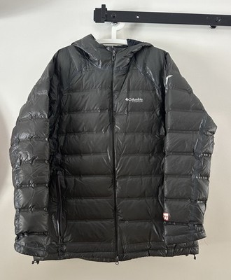 COLUMBIA Titanium outdry down Jacket women's size XL Extra Large Dark Gray Hood