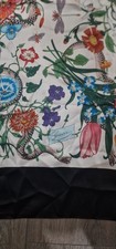 Gucci Women's Silk Scarf Beautiful Gucci Snake and Flower Design 90x90 CM