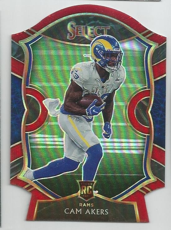 2020 Panini Select Red Prizm Die Cut Cam Akers Rookie #55 Concourse LA Rams RC