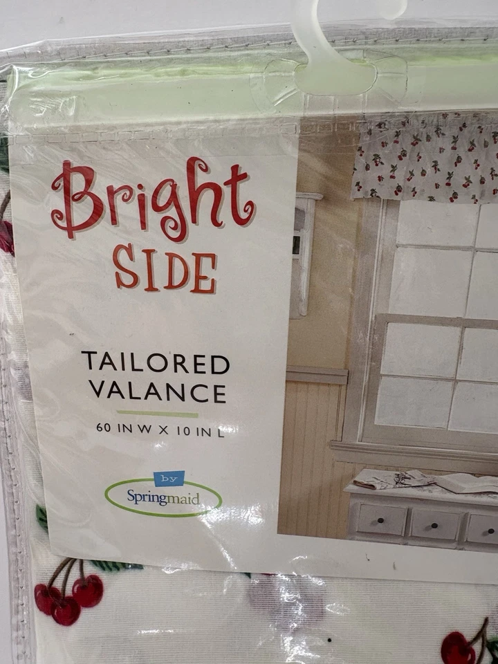Springmaid CHERRIES Tailored Valance 60 x 10  New in Package - Image 3 of 4