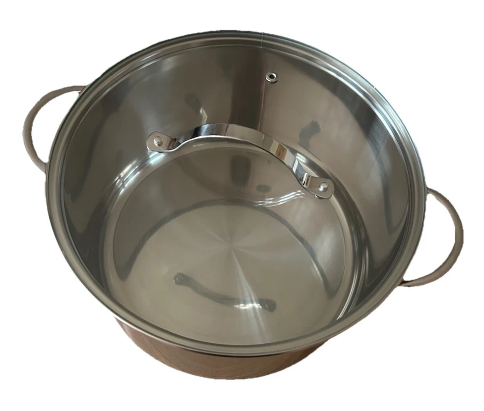 Edelstahl Kochtopf Topf Suppentopf mit Glasdeckel 24cm 6 Liter - Bild 3 von 4