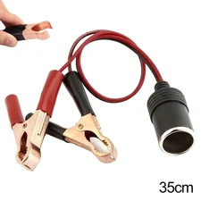 (Car Socket 12V Battery To Cigarette Lighter Adapter Alligator Clamp Clip 20A